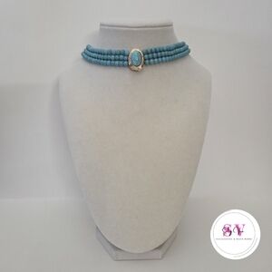Turquoise Beaded Choker Necklace